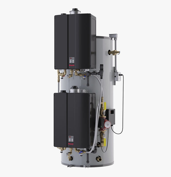 Calentador Rinnai híbrido 450 litros Masster Duo de condensación 399k btu